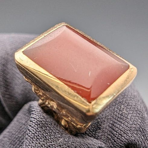 20世紀初頭頃 英国アンティーク 9ctゴールド& レッドストーンフォブ ネックレス